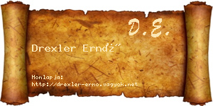 Drexler Ernő névjegykártya